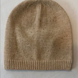 Source Unknown Tan Beanie with Gold Accents